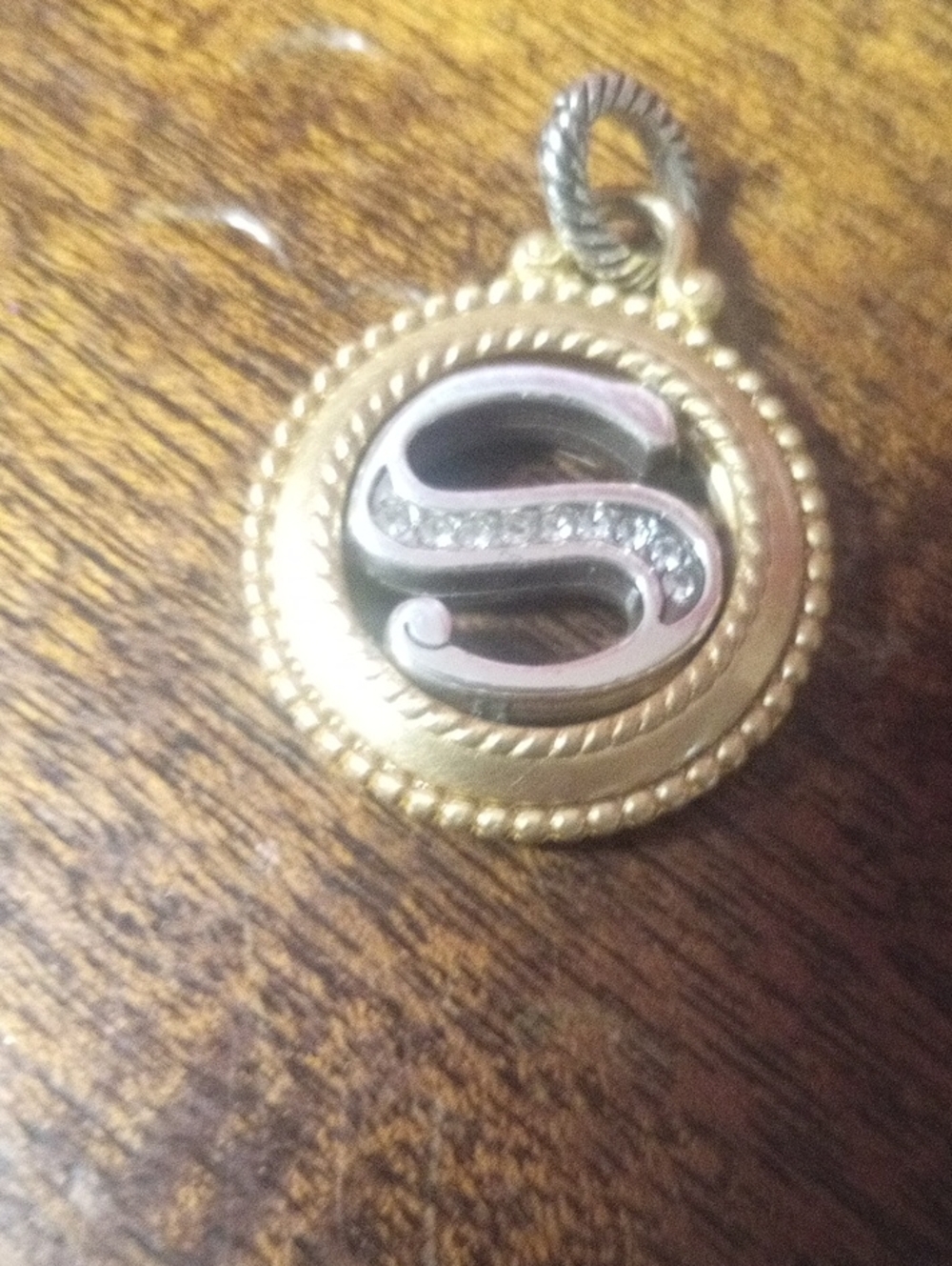 Brighton Two-Tone Gold and Silver 'S' Initial Pendant